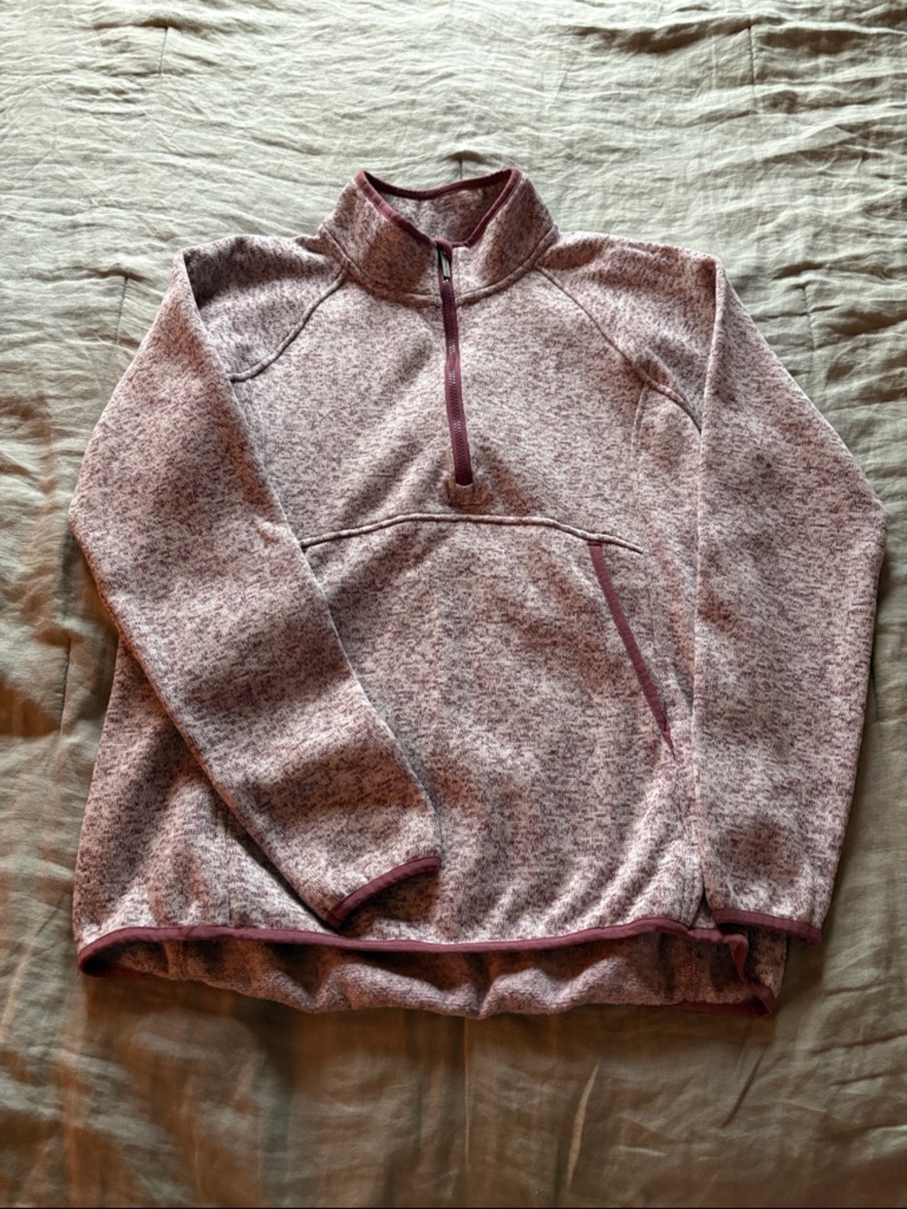 Kyodan Heathered Mauve Zip-Up Pullover